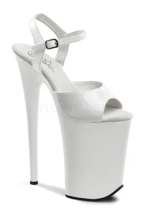 INFINITY-909 Platform Sandal  | White Patent
