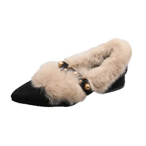INSTOCK- shallow pointed toe low heel thick heel for women