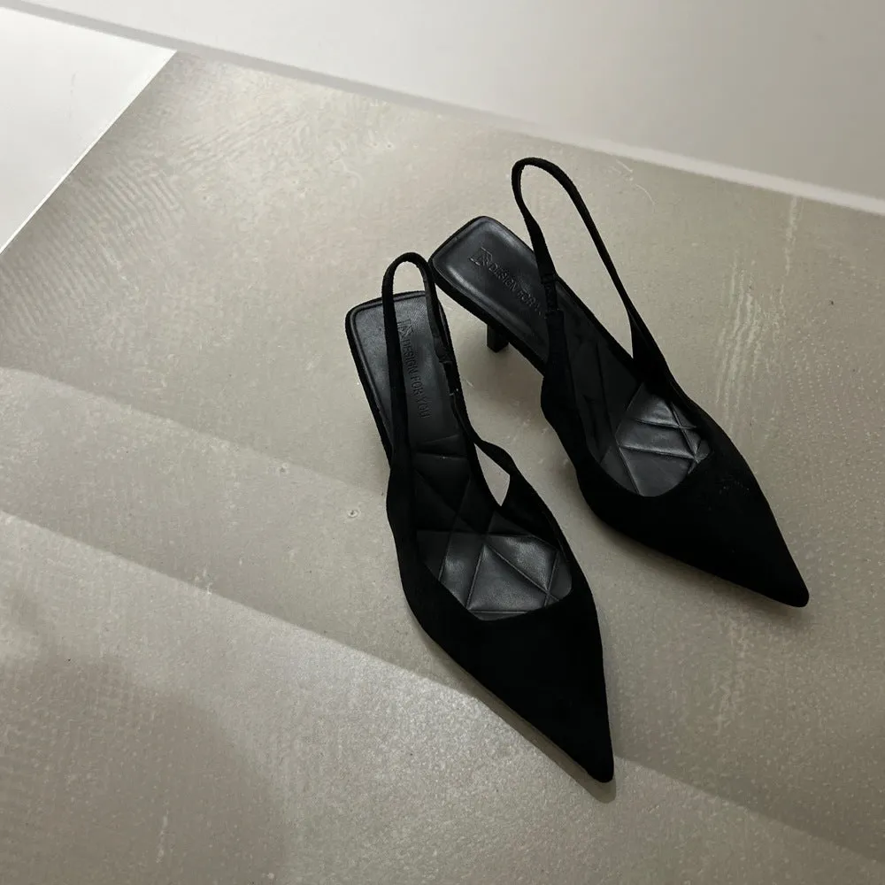 INSTOCK- Suede Shallow Mouth High Heels