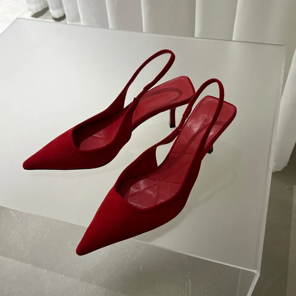 INSTOCK- Suede Shallow Mouth High Heels
