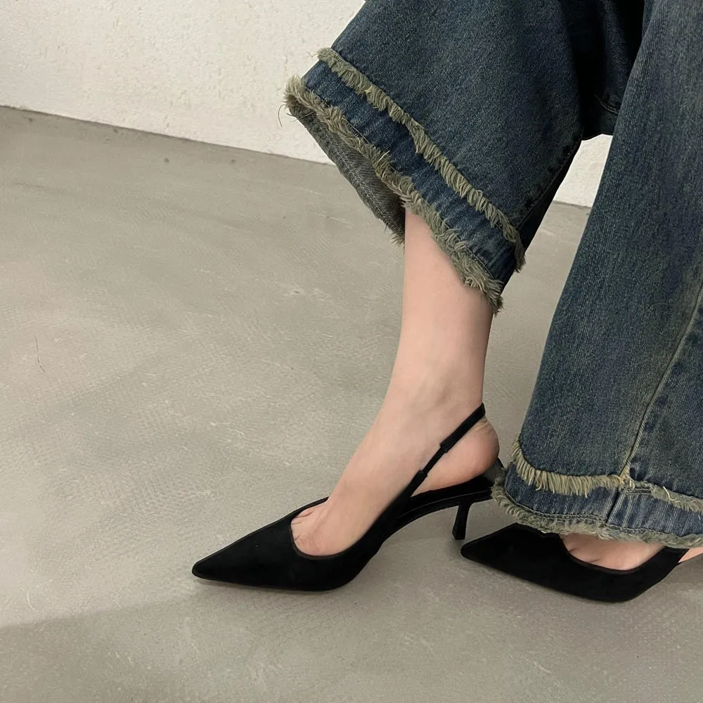 INSTOCK- Suede Shallow Mouth High Heels