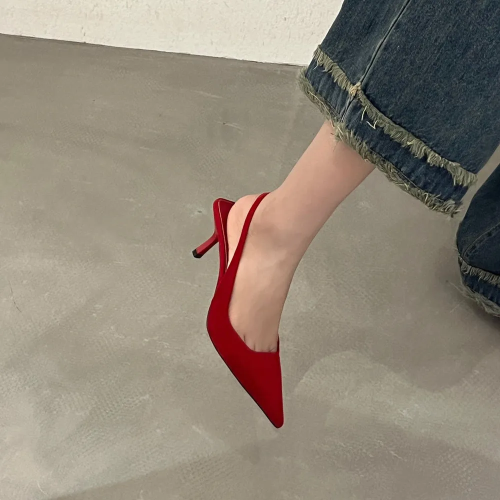 INSTOCK- Suede Shallow Mouth High Heels