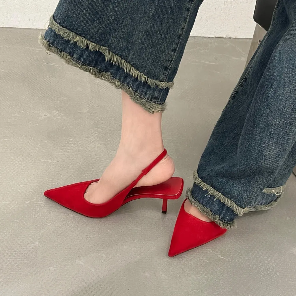 INSTOCK- Suede Shallow Mouth High Heels