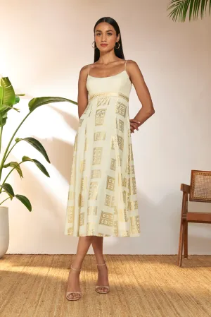 Ivory Open Door Foil Dress - Ready To Ship