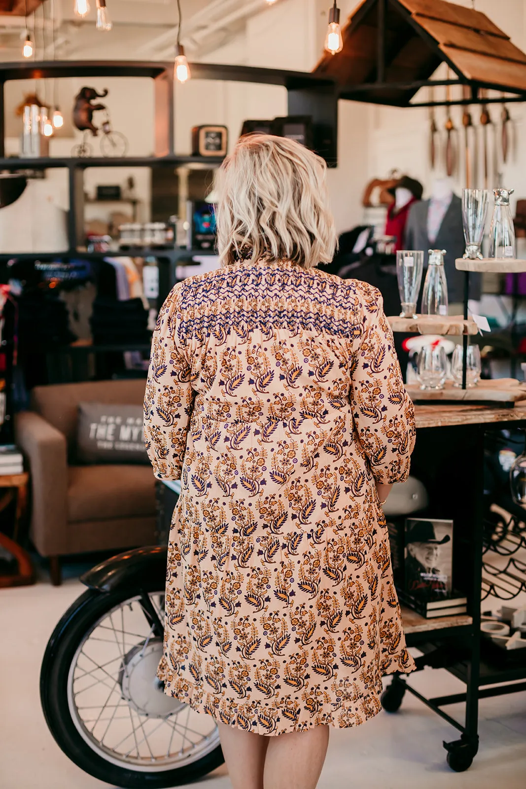 Ivy Jane Smocked Print Gauze Dress