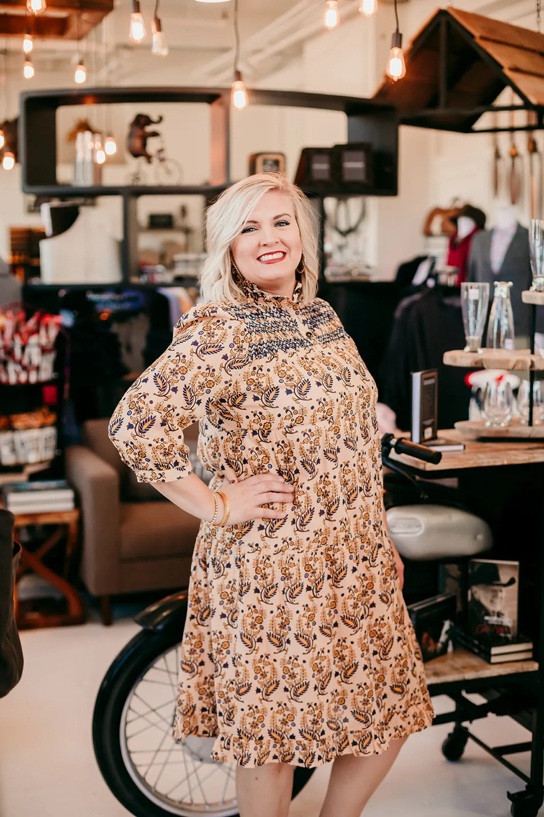 Ivy Jane Smocked Print Gauze Dress