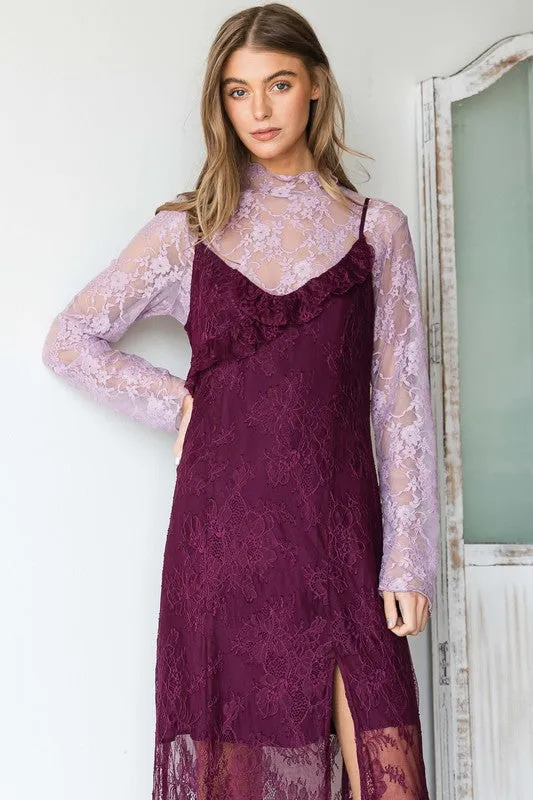 Jade By Jane Floral print lace long sleeves top