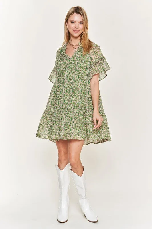 Jade By Jane Floral print v-neck mini dress