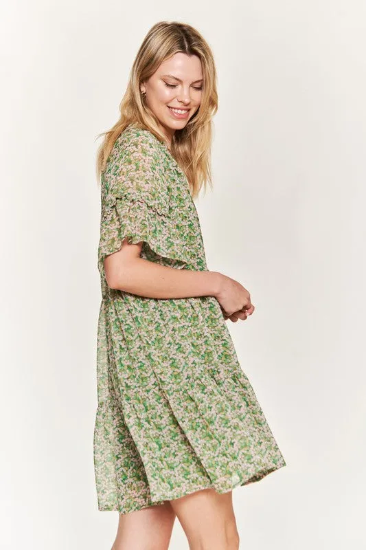 Jade By Jane Floral print v-neck mini dress