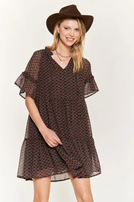 Jade By Jane Floral print v-neck mini dress