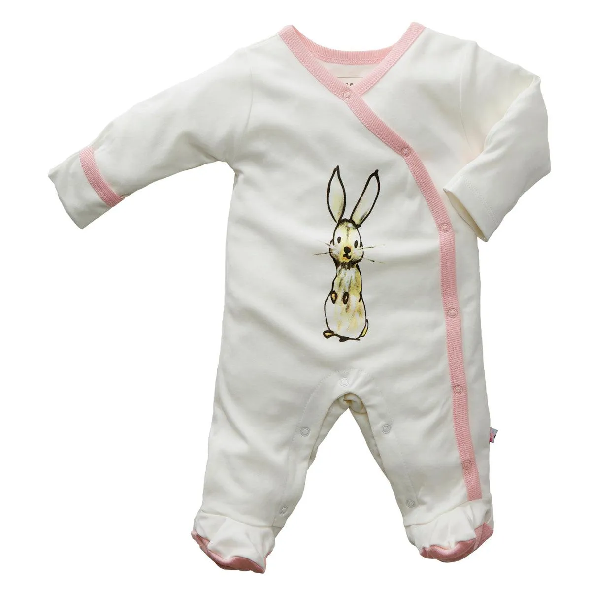 Jane Goodall Animal Print Footie - Rabbit, Peony