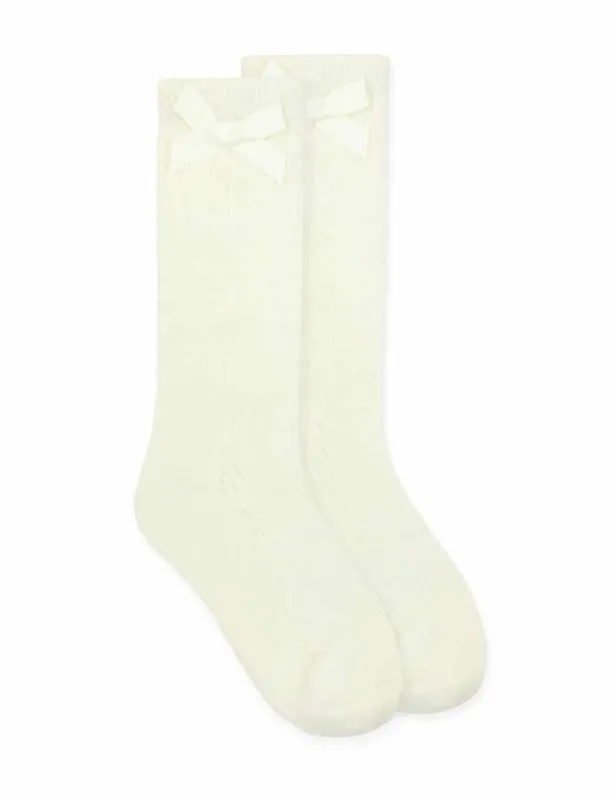 Jefferies Socks Pointelle Bow Knee High Socks