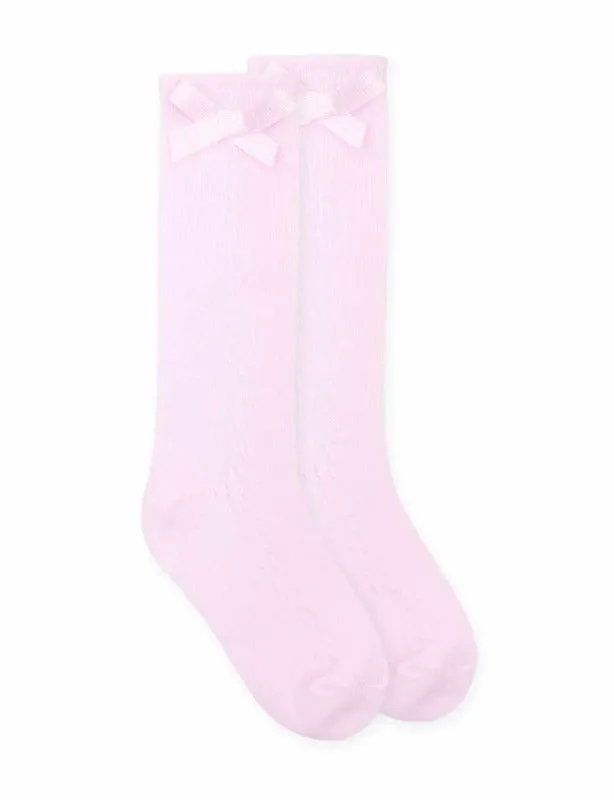Jefferies Socks Pointelle Bow Knee High Socks