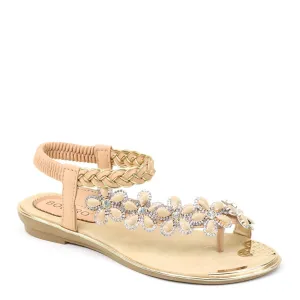 Jessie - Embellished Gold Lining Sandal