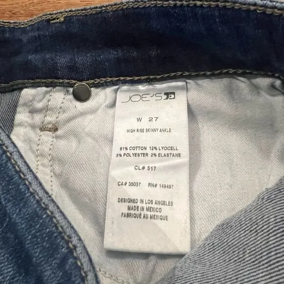 Joes High Rise Distressed Skinny Ankle Jean