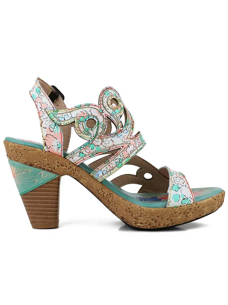 Julissa Genuine Leather Hand-painted Sandals