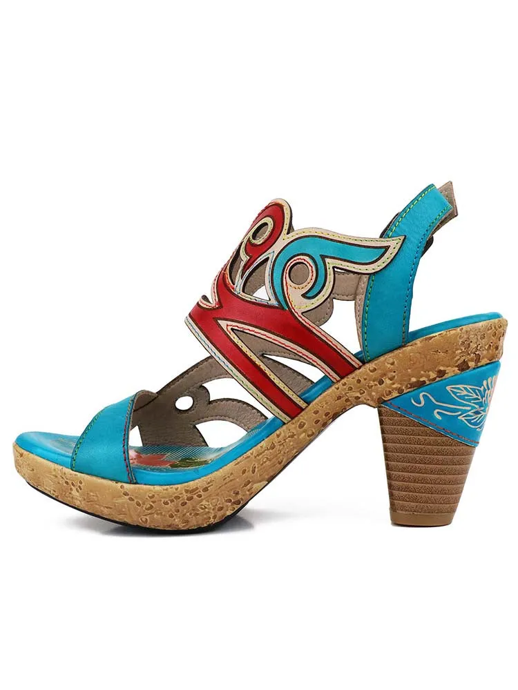 Julissa Genuine Leather Hand-painted Sandals