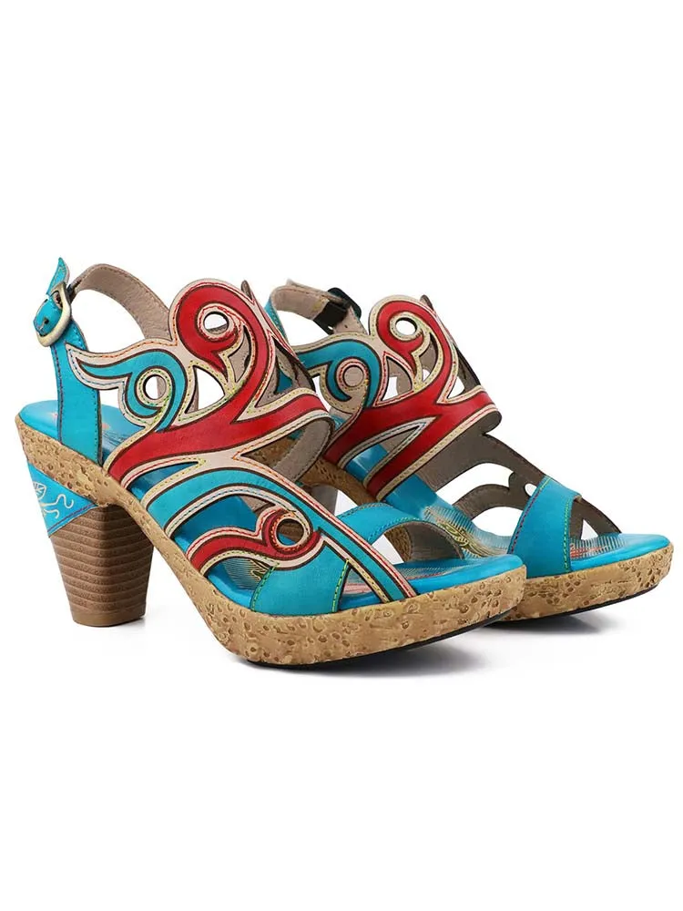 Julissa Genuine Leather Hand-painted Sandals