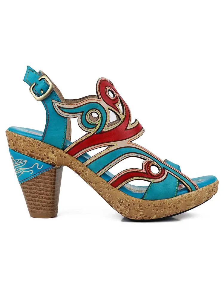 Julissa Genuine Leather Hand-painted Sandals