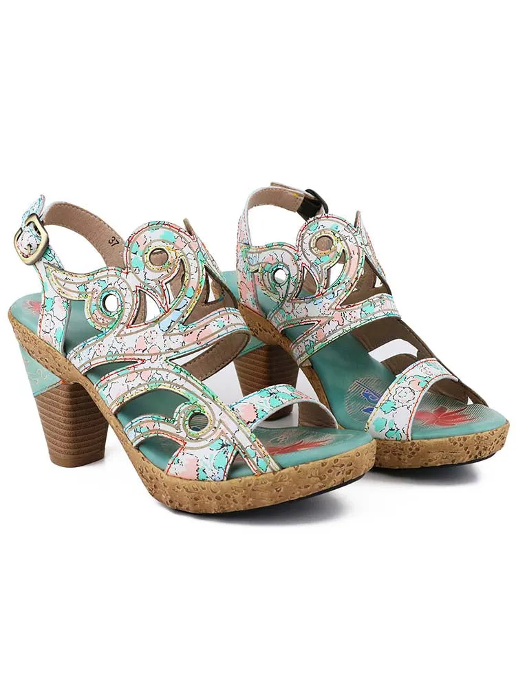 Julissa Genuine Leather Hand-painted Sandals