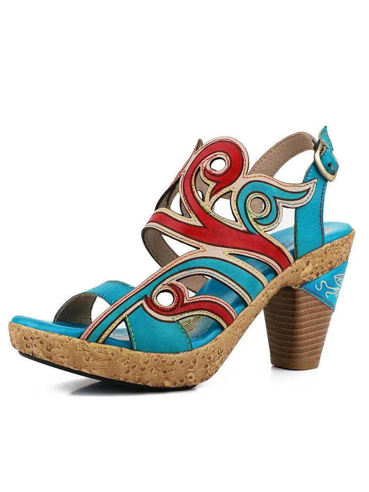 Julissa Genuine Leather Hand-painted Sandals