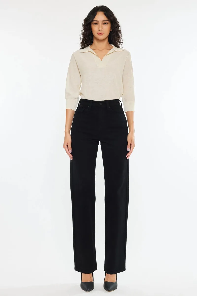 Kancan HighRise True Straight Denim Black Jean