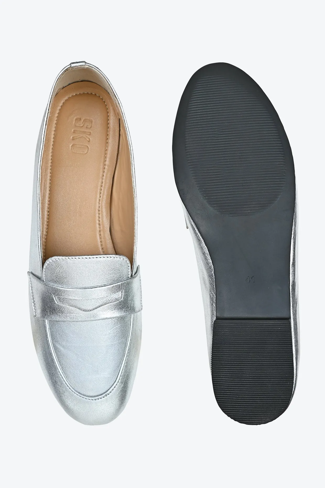 Kate Silver Loafers For Women
