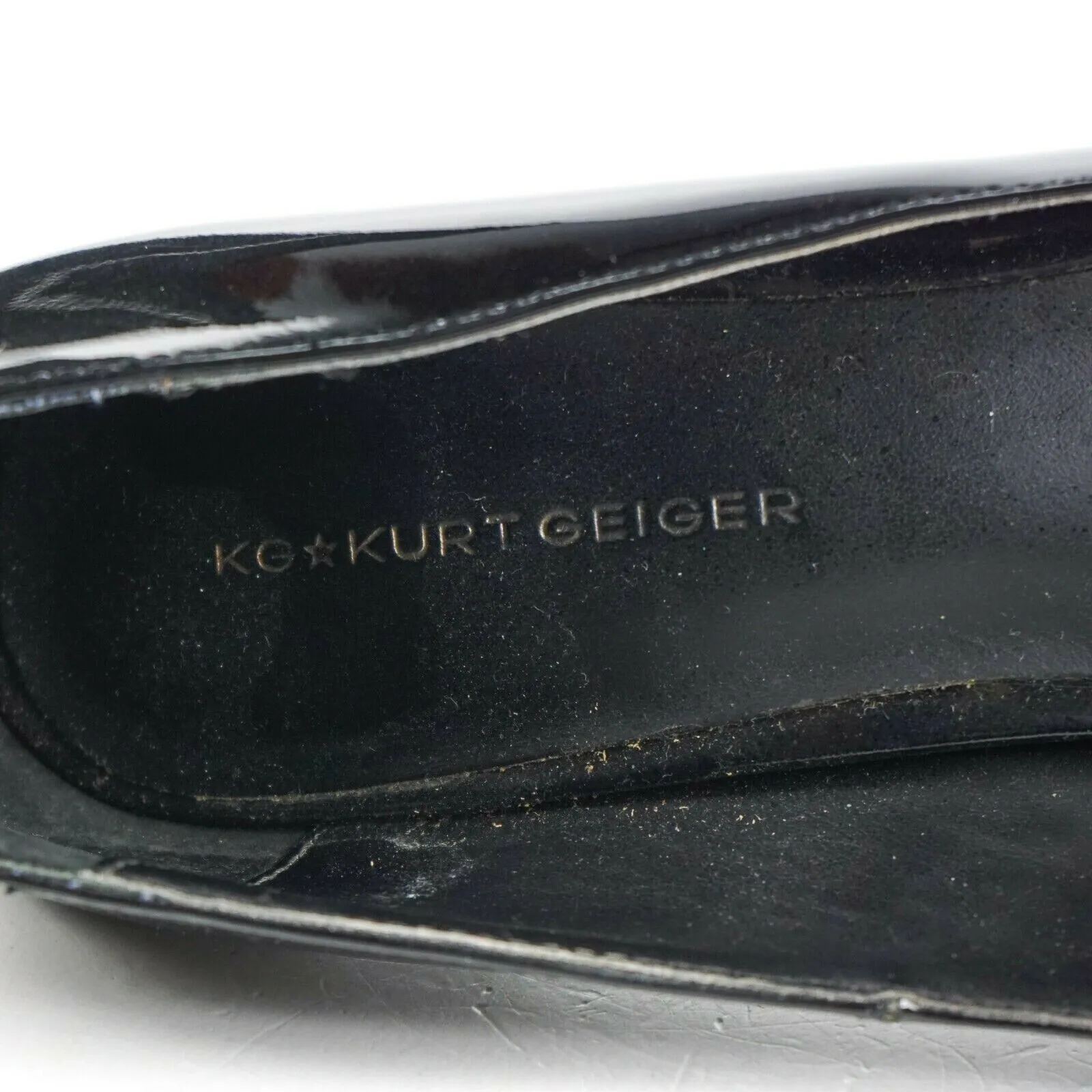 Kurt Geiger Heels KG Black Patent Leather Pointed Toe 38 - US 8