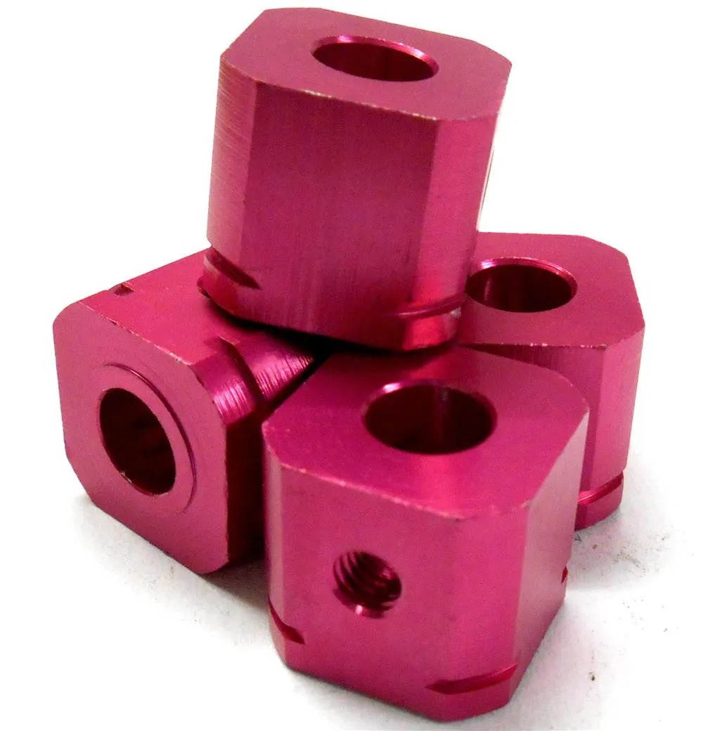 L11050 1/5 Scale 18mm x 17mm Drive Square Gearbox Hub Aluminium Alloy Pink x 4