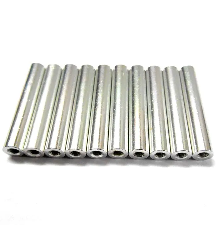 L11303 1/10 Gearbox Connector Support Pole Column x10 Silver Alloy M6 35mm