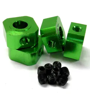 L11494GR 1/5 Scale 17mm x 9.5mm Drive Square Wheel Hub Aluminium Alloy Green x4