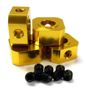 L11494Y 1/5 Scale 17mm x 9.5mm Drive Square Wheel Hub Aluminium Alloy Yellow x4