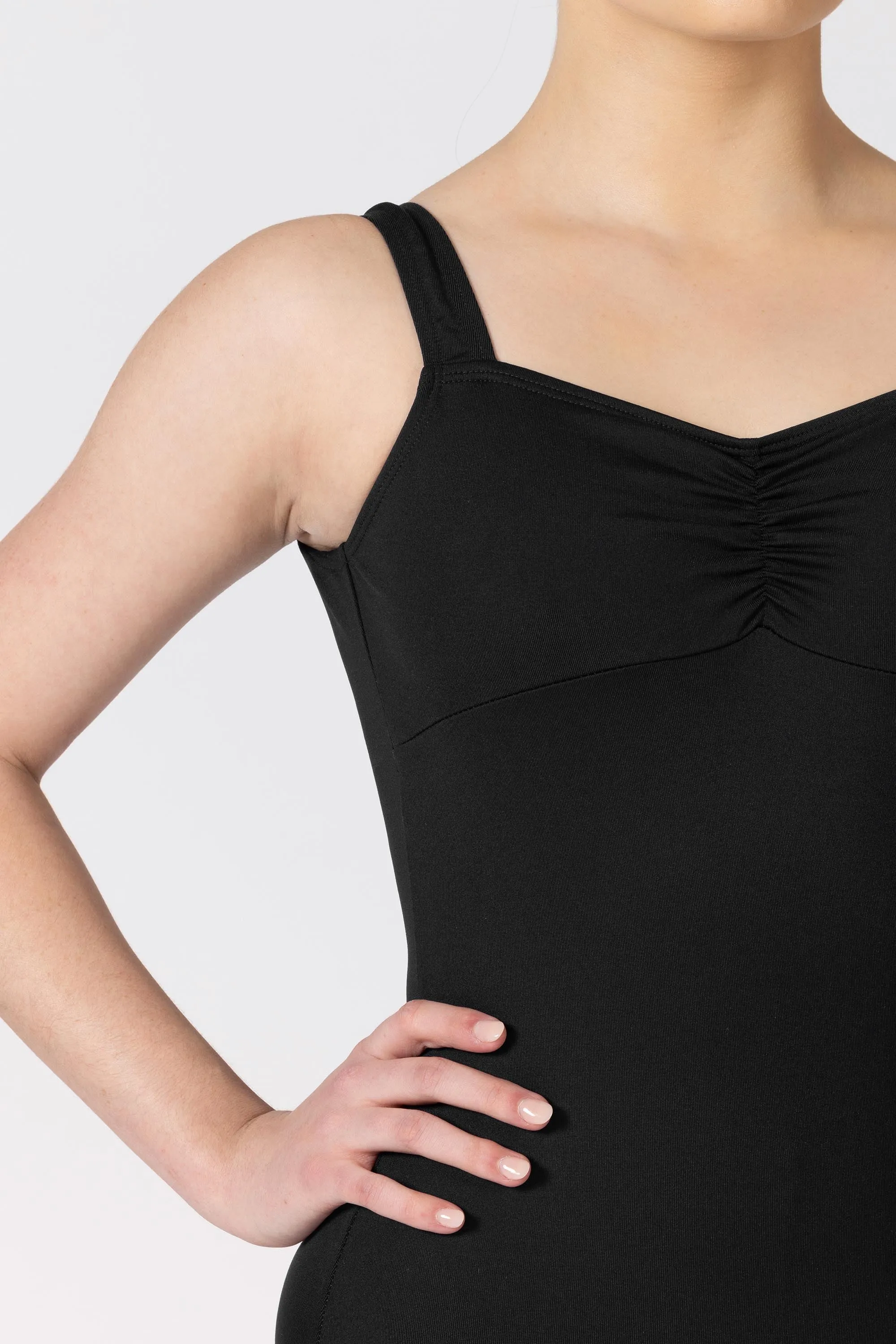 L3866SB - Bloch Microlux™ Gayleena Empire Gathered Front Wide Strap Leotard