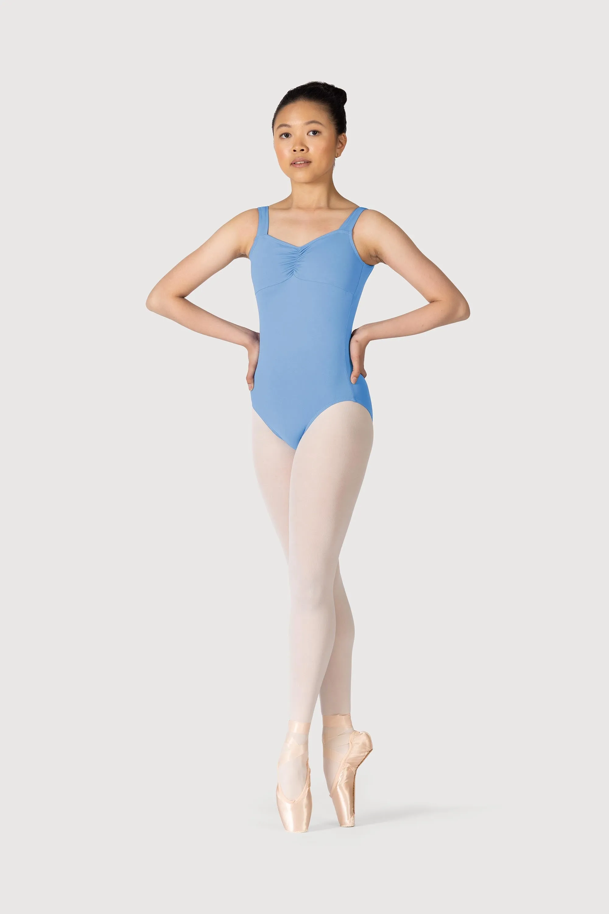 L3866SB - Bloch Microlux™ Gayleena Empire Gathered Front Wide Strap Leotard