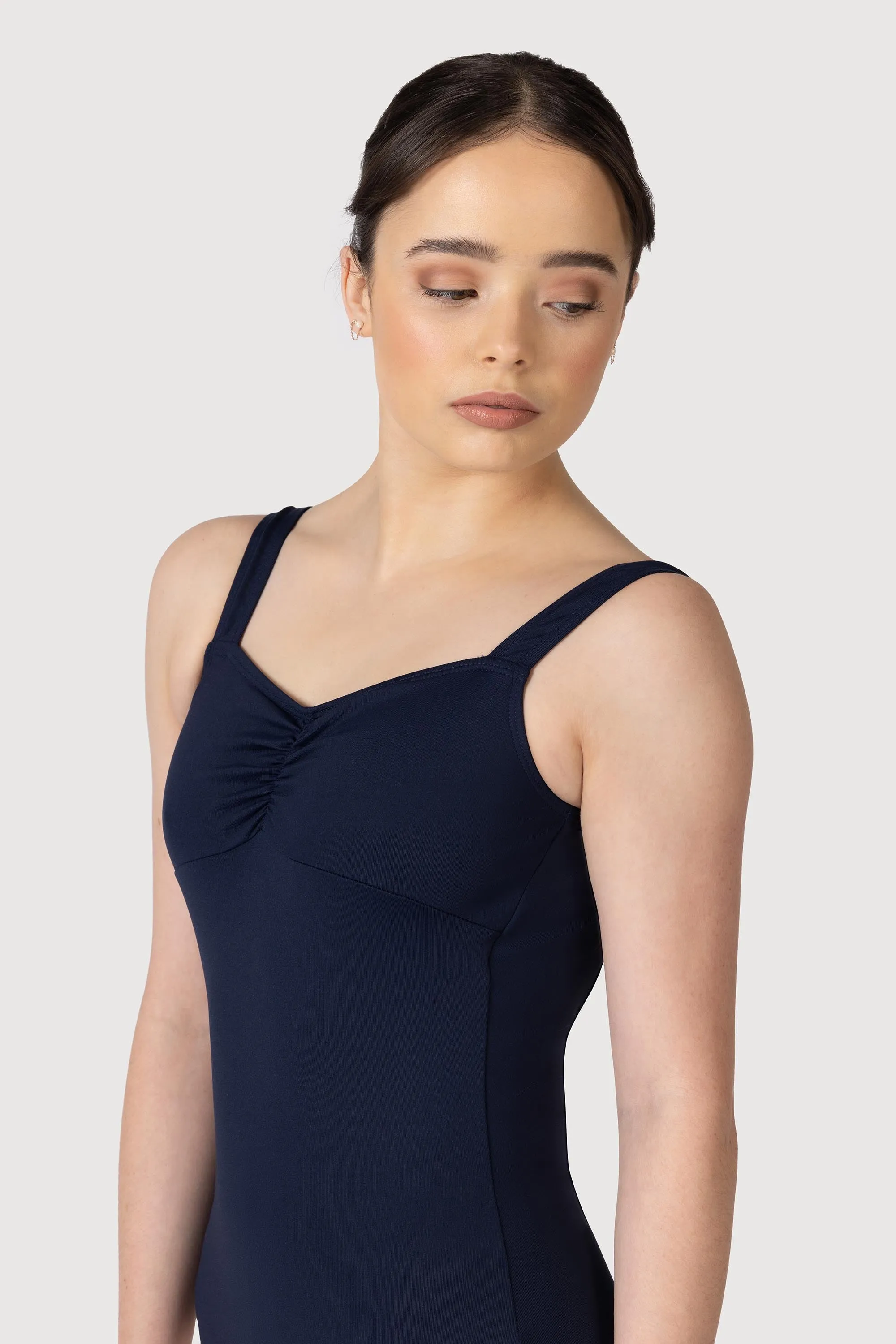 L3866SB - Bloch Microlux™ Gayleena Empire Gathered Front Wide Strap Leotard