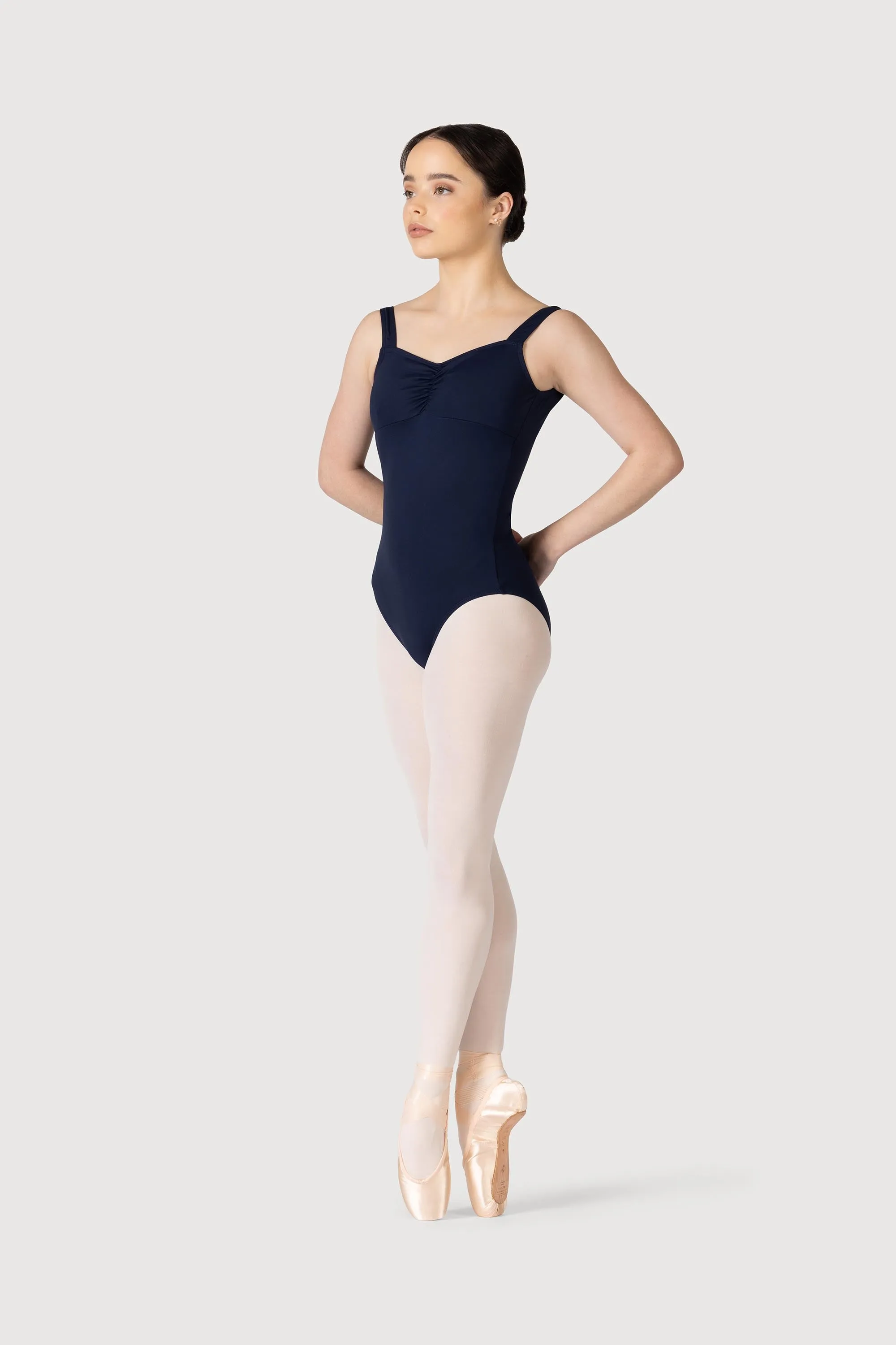 L3866SB - Bloch Microlux™ Gayleena Empire Gathered Front Wide Strap Leotard