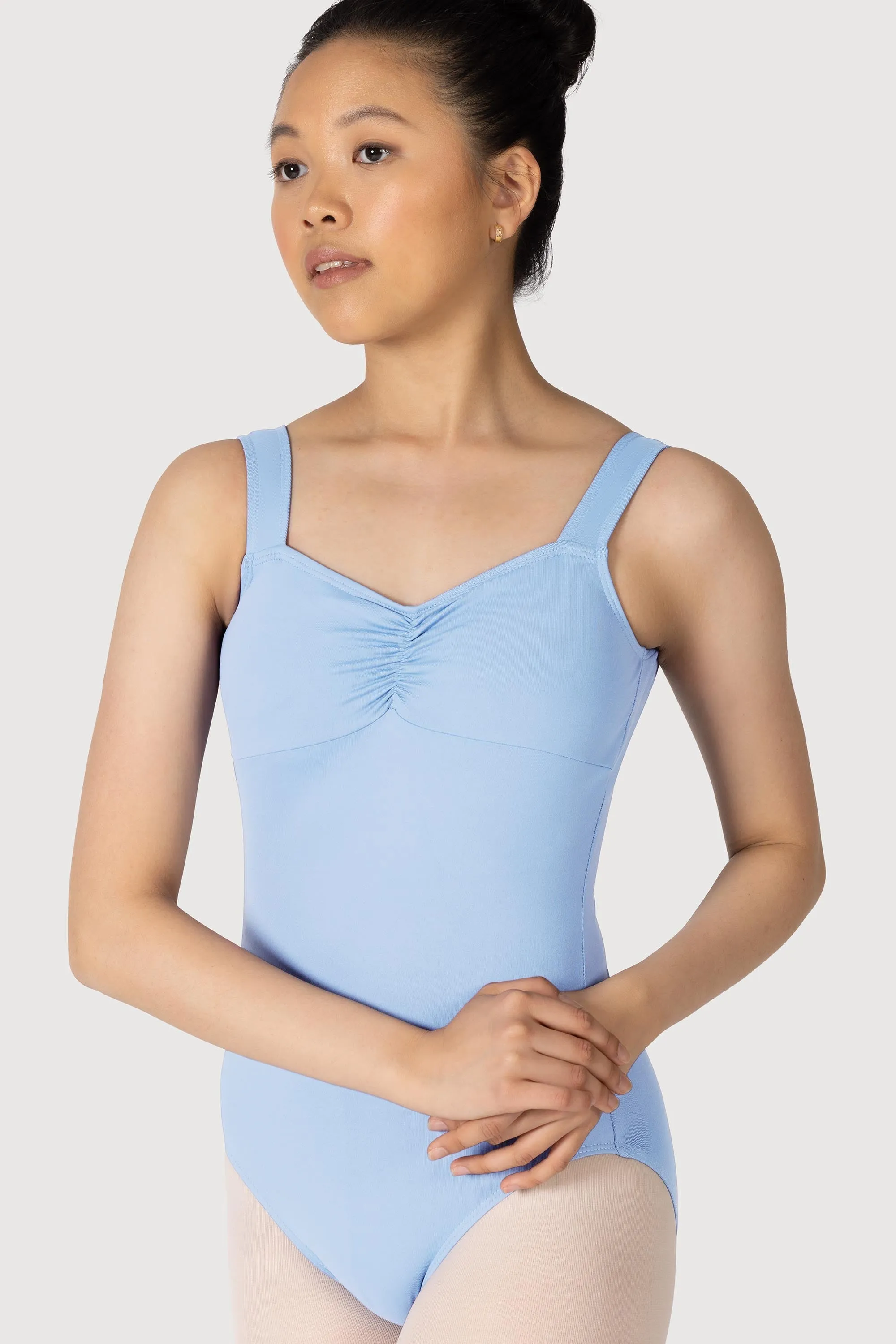 L3866SB - Bloch Microlux™ Gayleena Empire Gathered Front Wide Strap Leotard