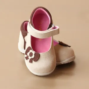 L'Amour Girls Nubuck Bow Mary Jane