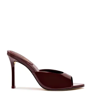 Larroude x Jonathan Cohen Mule In Burgundy Patent Leather