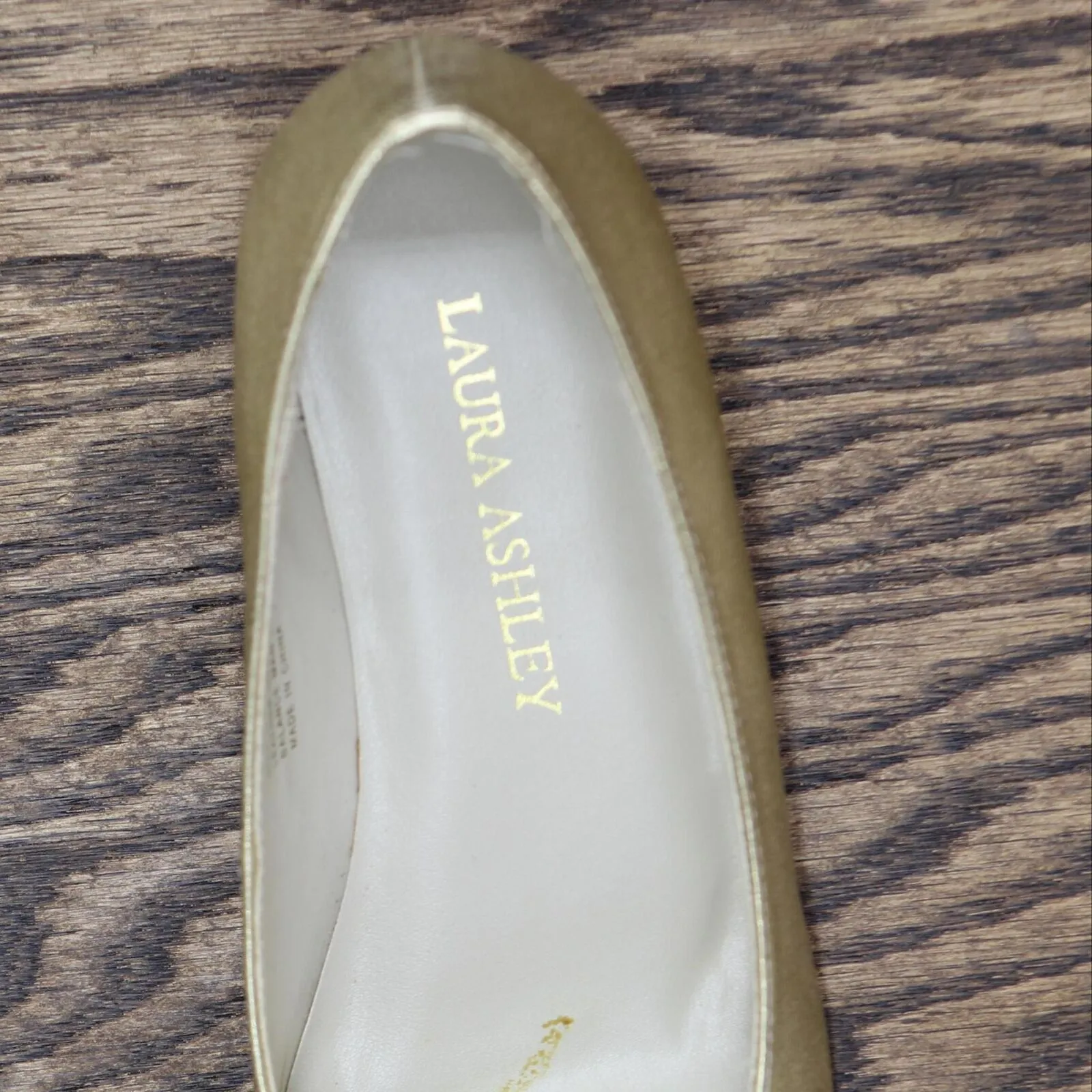 Laura Ashley Womens Vintage Open Toe Wedge Heels 1673ec74573228 Gold Yellow 6M