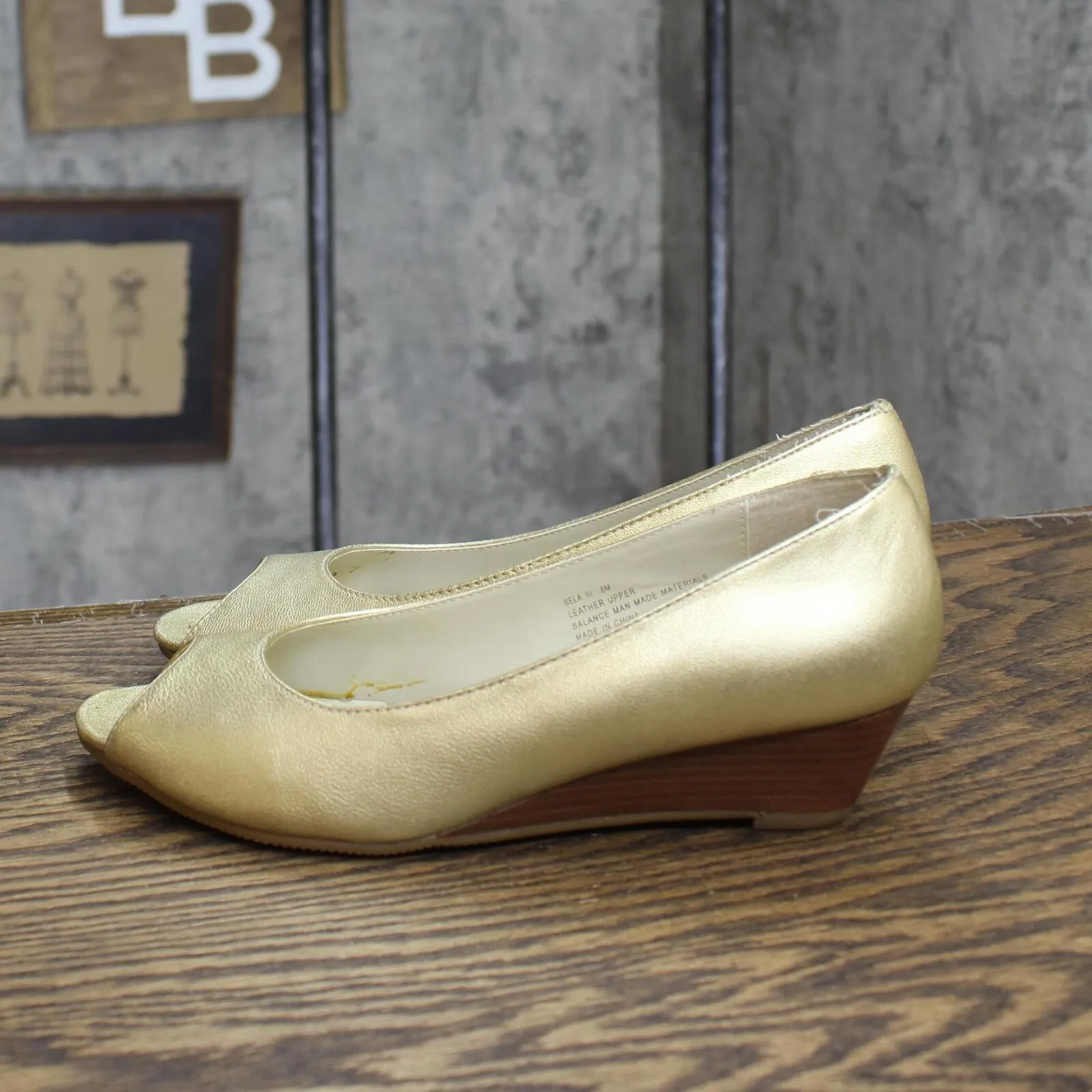 Laura Ashley Womens Vintage Open Toe Wedge Heels 1673ec74573228 Gold Yellow 6M