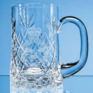 Lead Crystal 'Sloped Panel' Engraved Pint Tankard