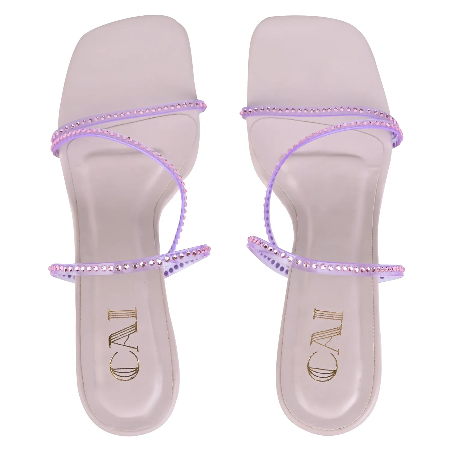 Lilac Diamond Strap Heels