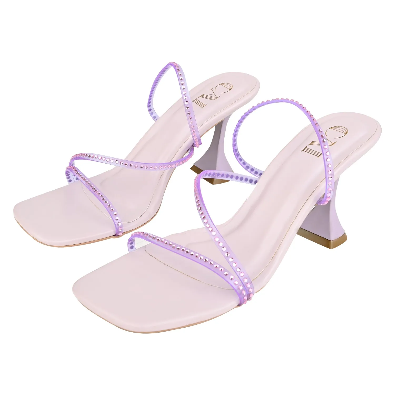 Lilac Diamond Strap Heels