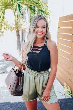 Little Details Wide Strap Cami - Black