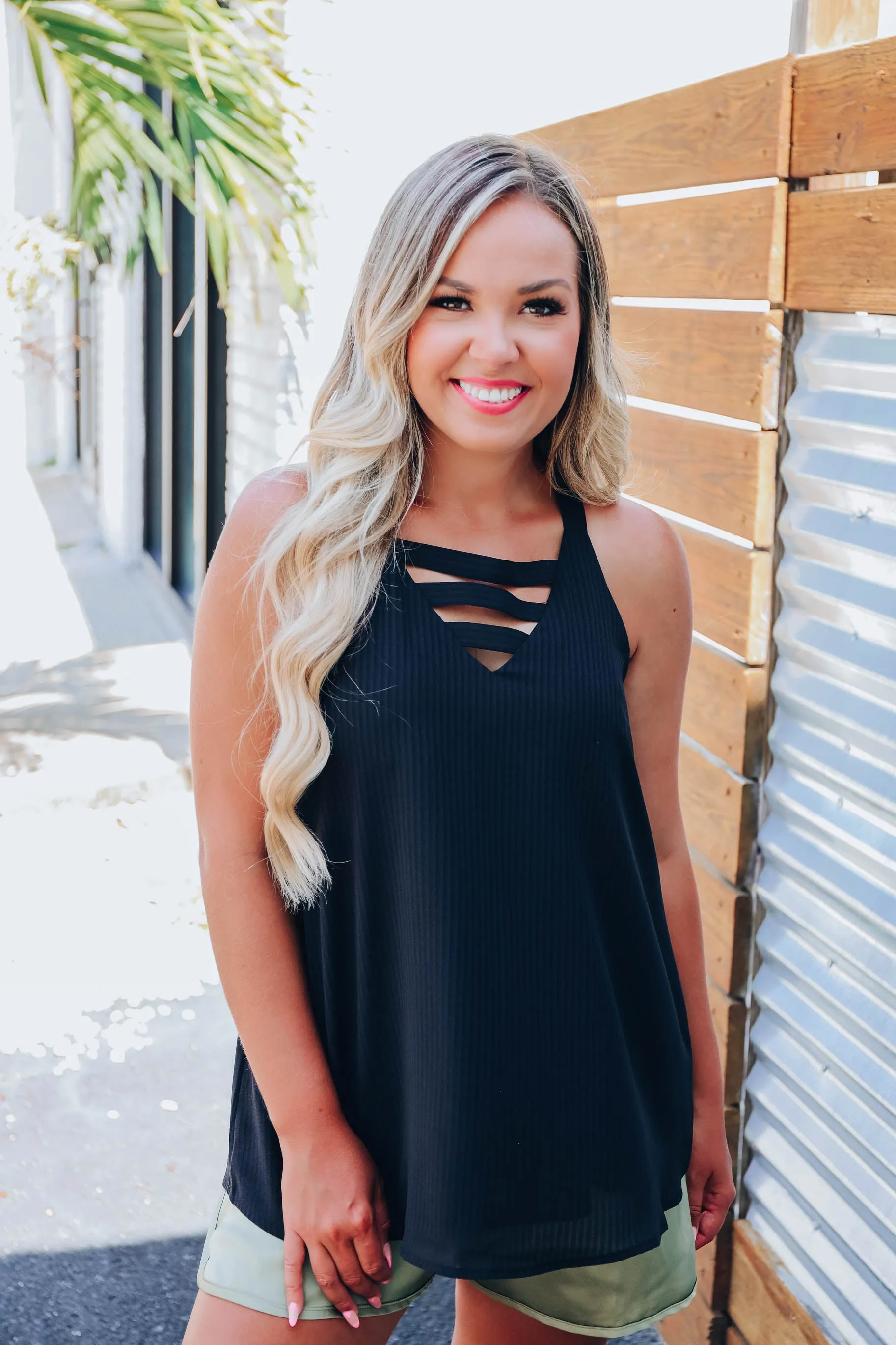 Little Details Wide Strap Cami - Black