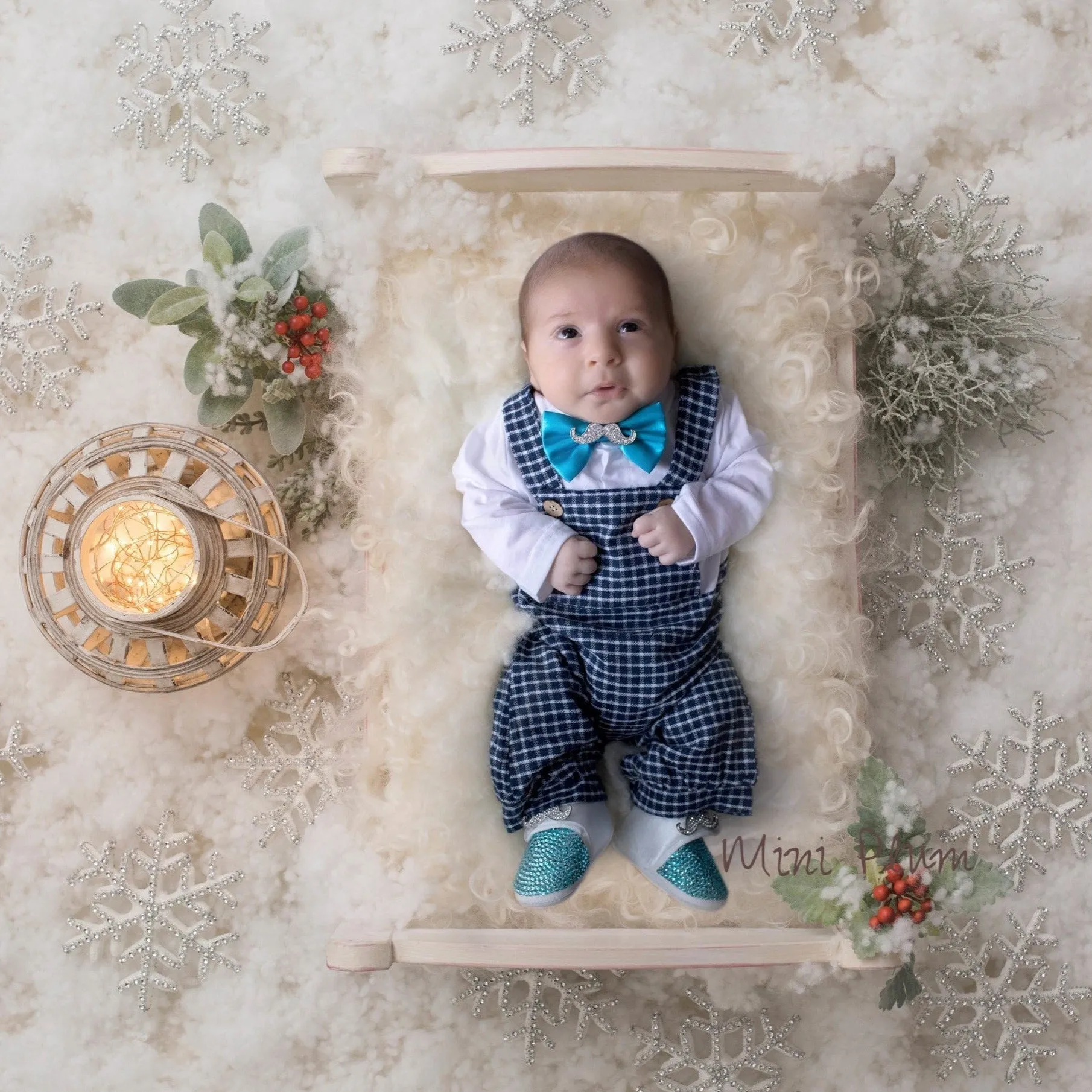 Little Gentlemans Mustache Shoes and Bow Tie