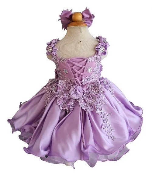 Little Girl/Baby Miss Glitz Baby Doll Purple Pageant Dress