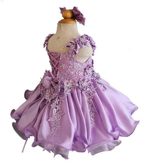 Little Girl/Baby Miss Glitz Baby Doll Purple Pageant Dress