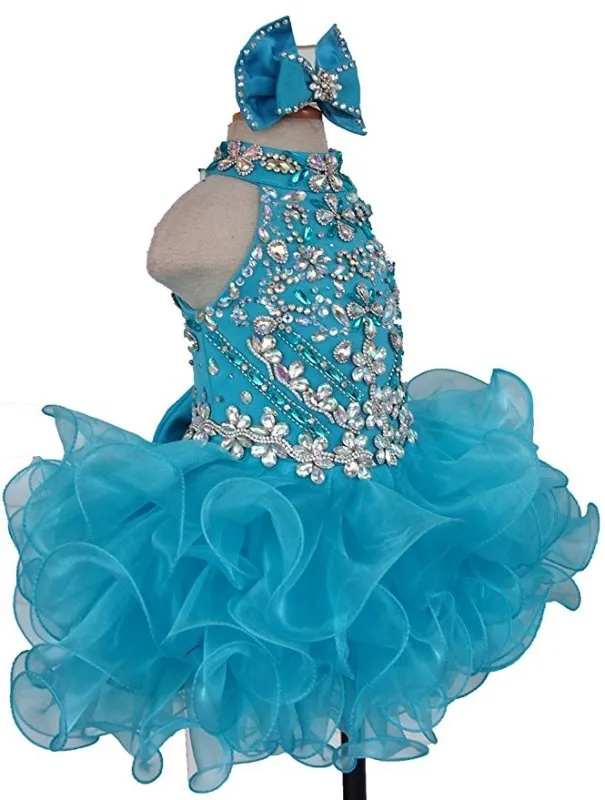 Little Princess/Baby/ Child Glitz Cupcake Pageant Dress with Hair Bow